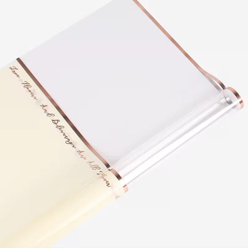 Gold Foil Half Clear Flower Wrapping Paper (20pcs/bag) - Elegant Supply