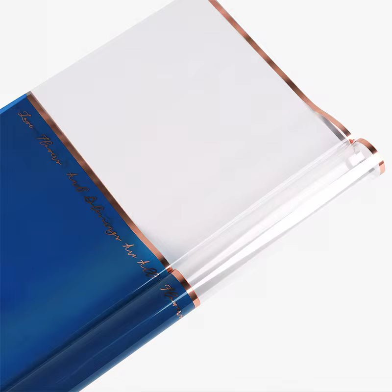 Gold Foil Half Clear Flower Wrapping Paper (20pcs/bag) - Elegant Supply