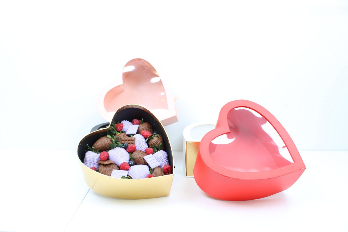 Gold Slide Heart Flower Gift Box - Elegant Supply