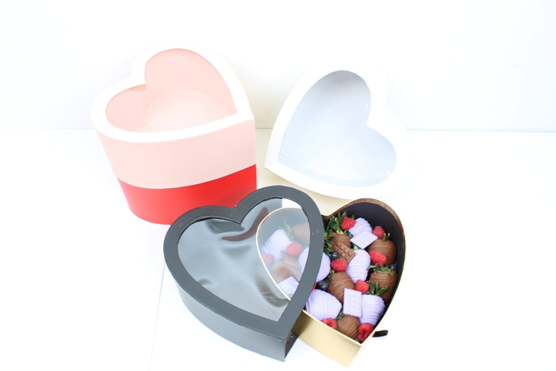 Gold Slide Heart Flower Gift Box - Elegant Supply