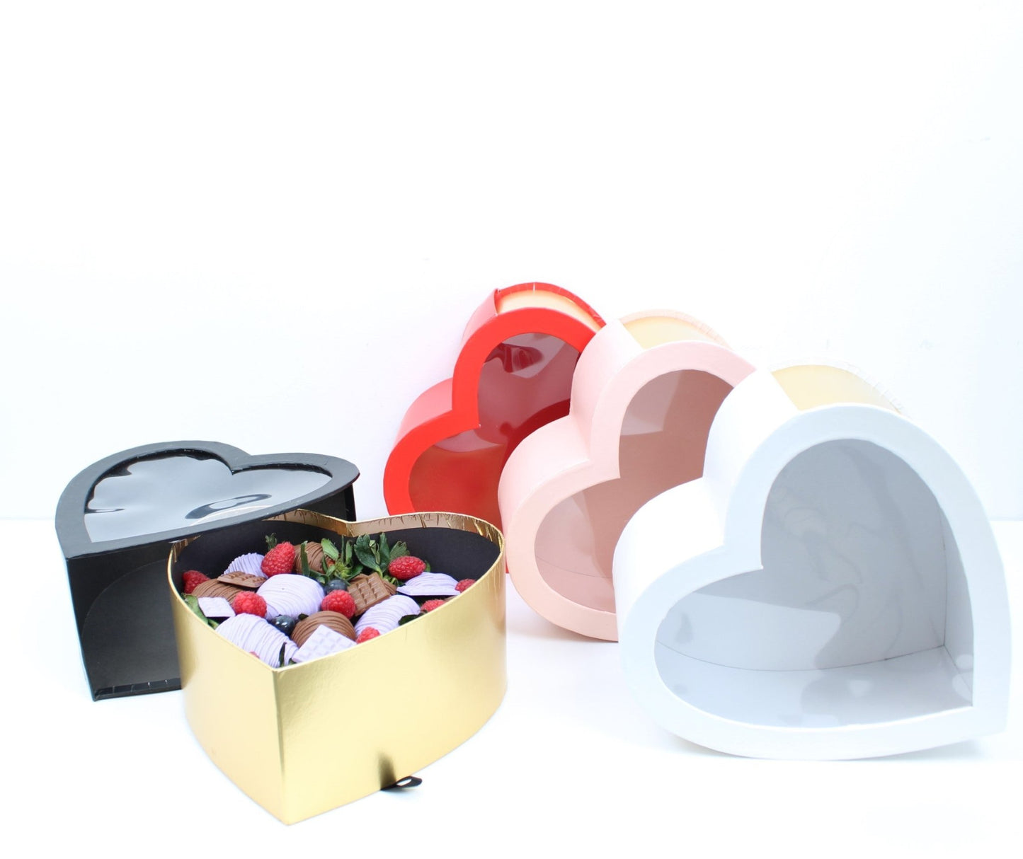 Gold Slide Heart Flower Gift Box - Elegant Supply