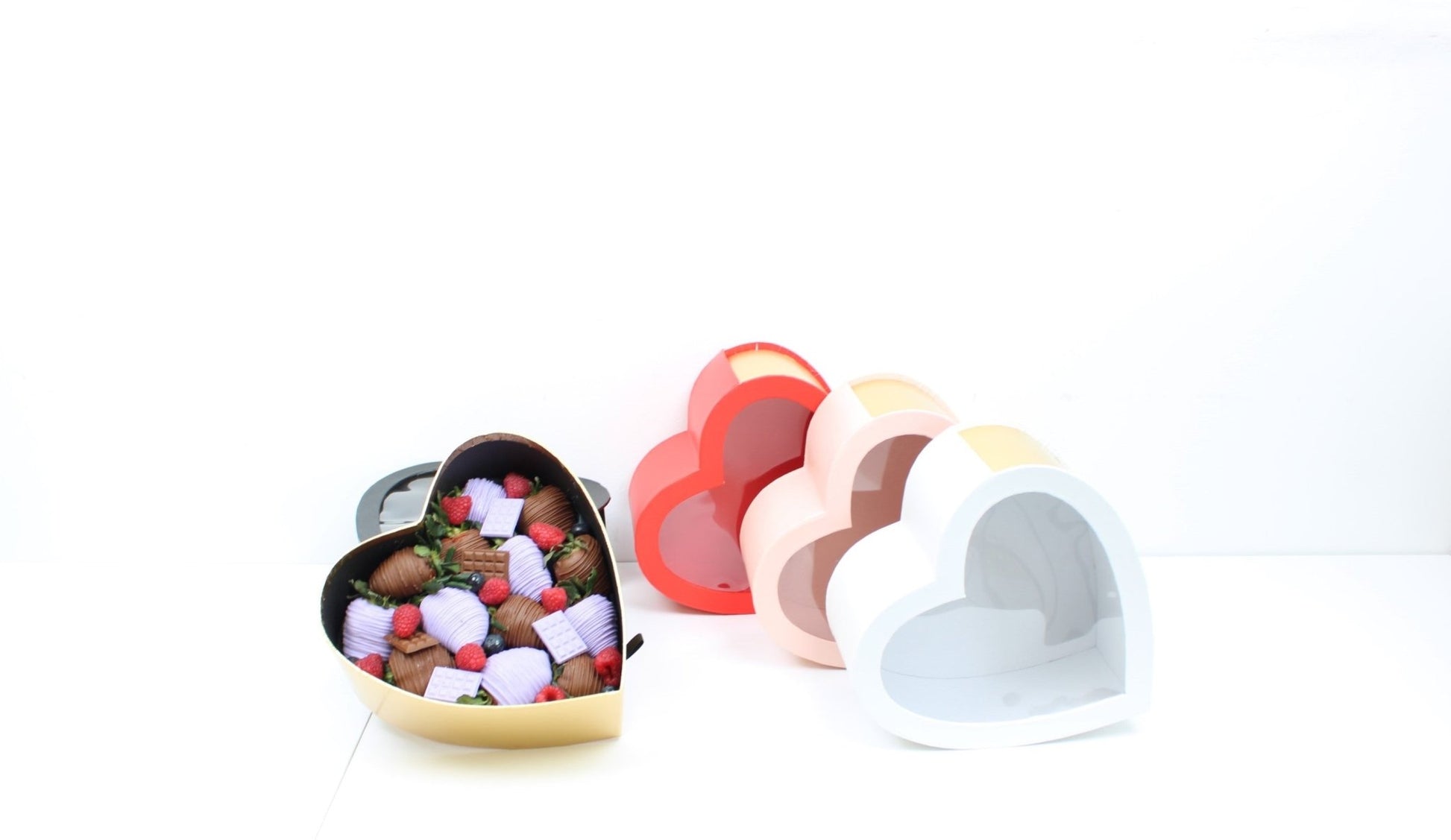 Gold Slide Heart Flower Gift Box - Elegant Supply