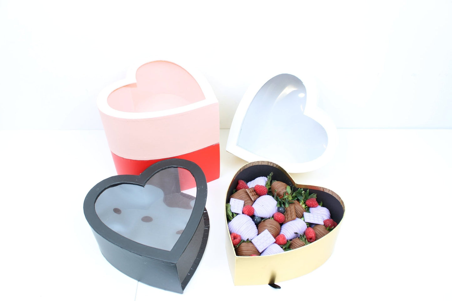 Gold Slide Heart Flower Gift Box - Elegant Supply