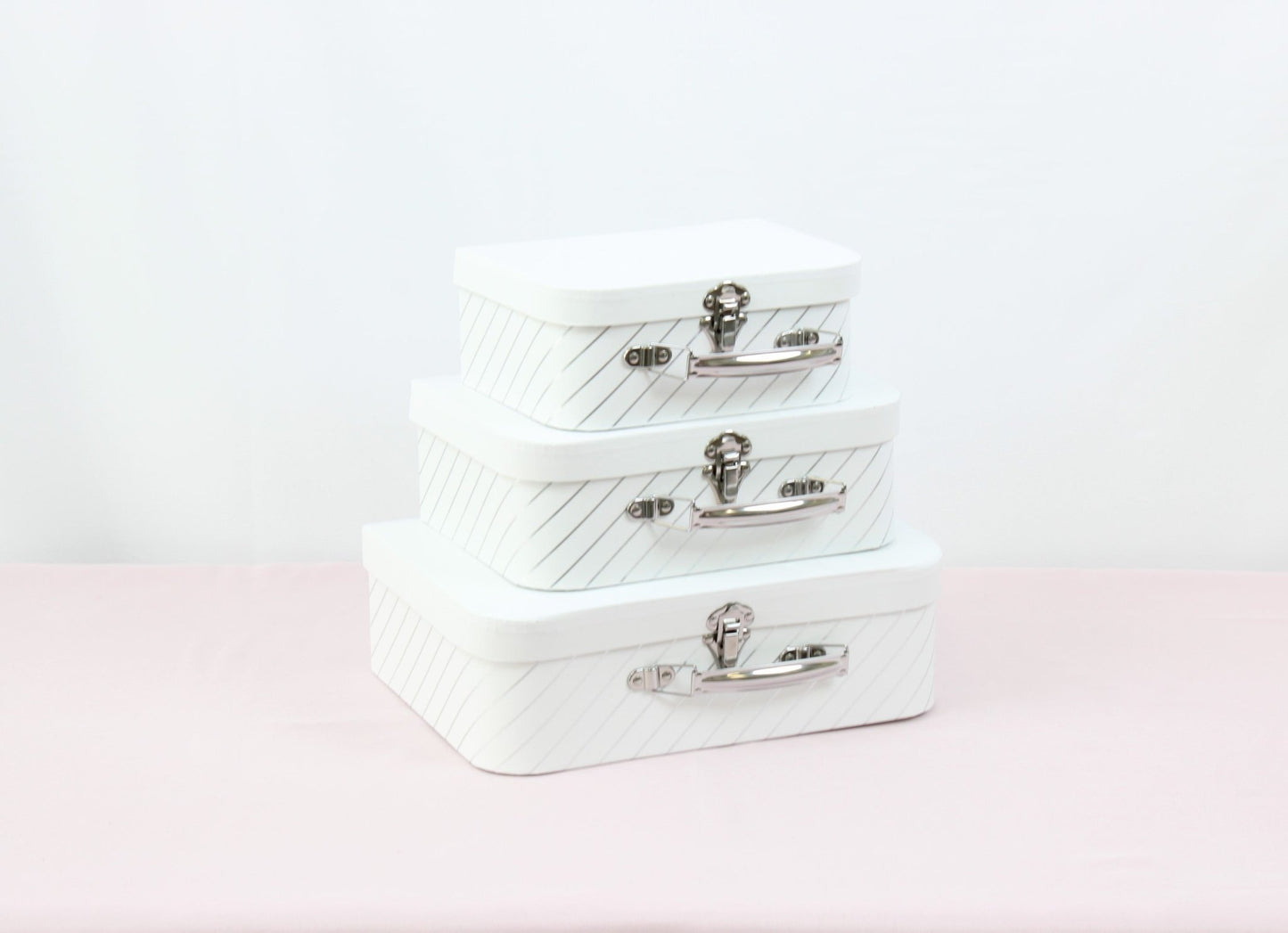 Gold Stripe Suitcase Flower Gift Box - Elegant Supply