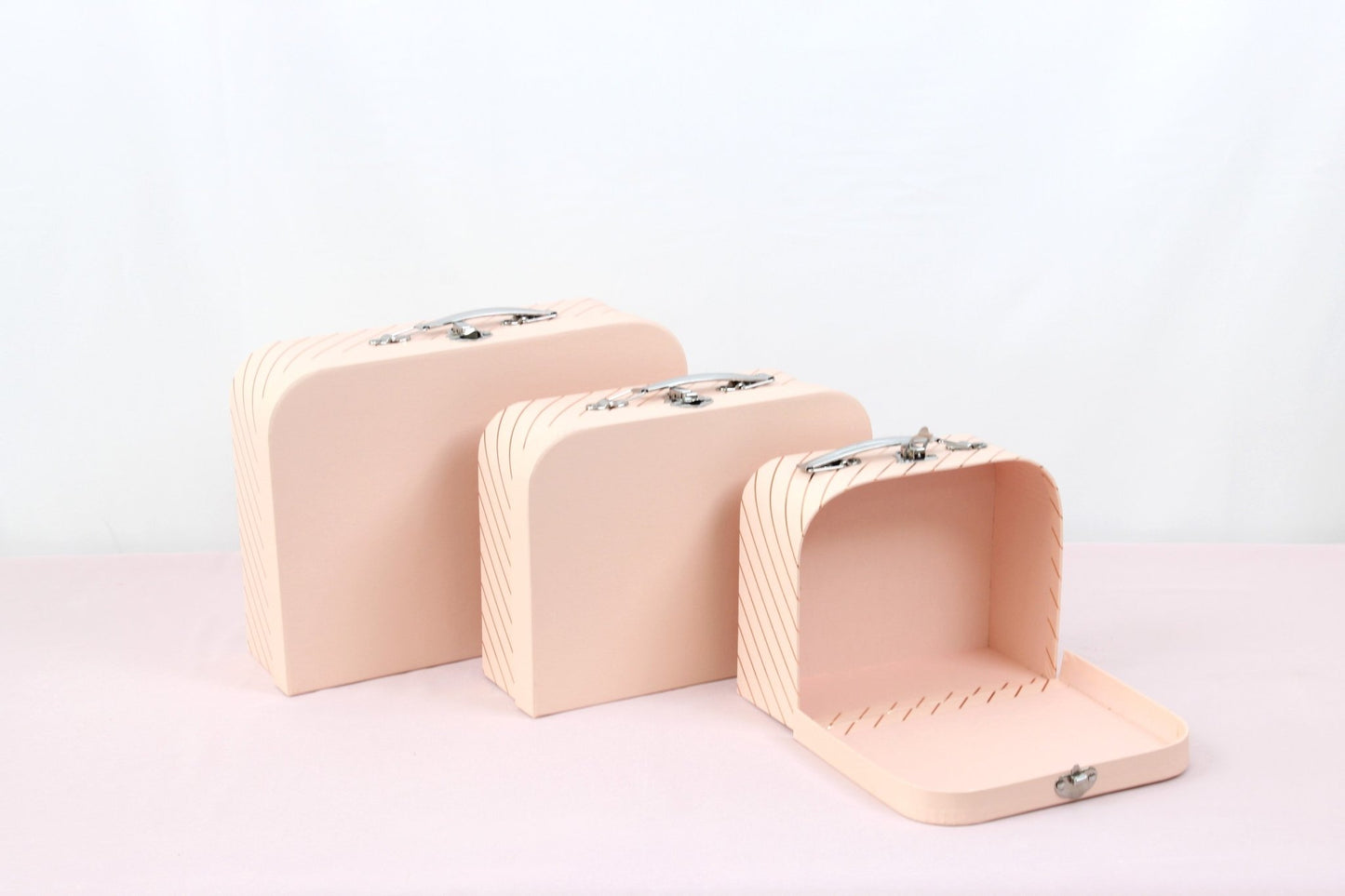 Gold Stripe Suitcase Flower Gift Box - Elegant Supply