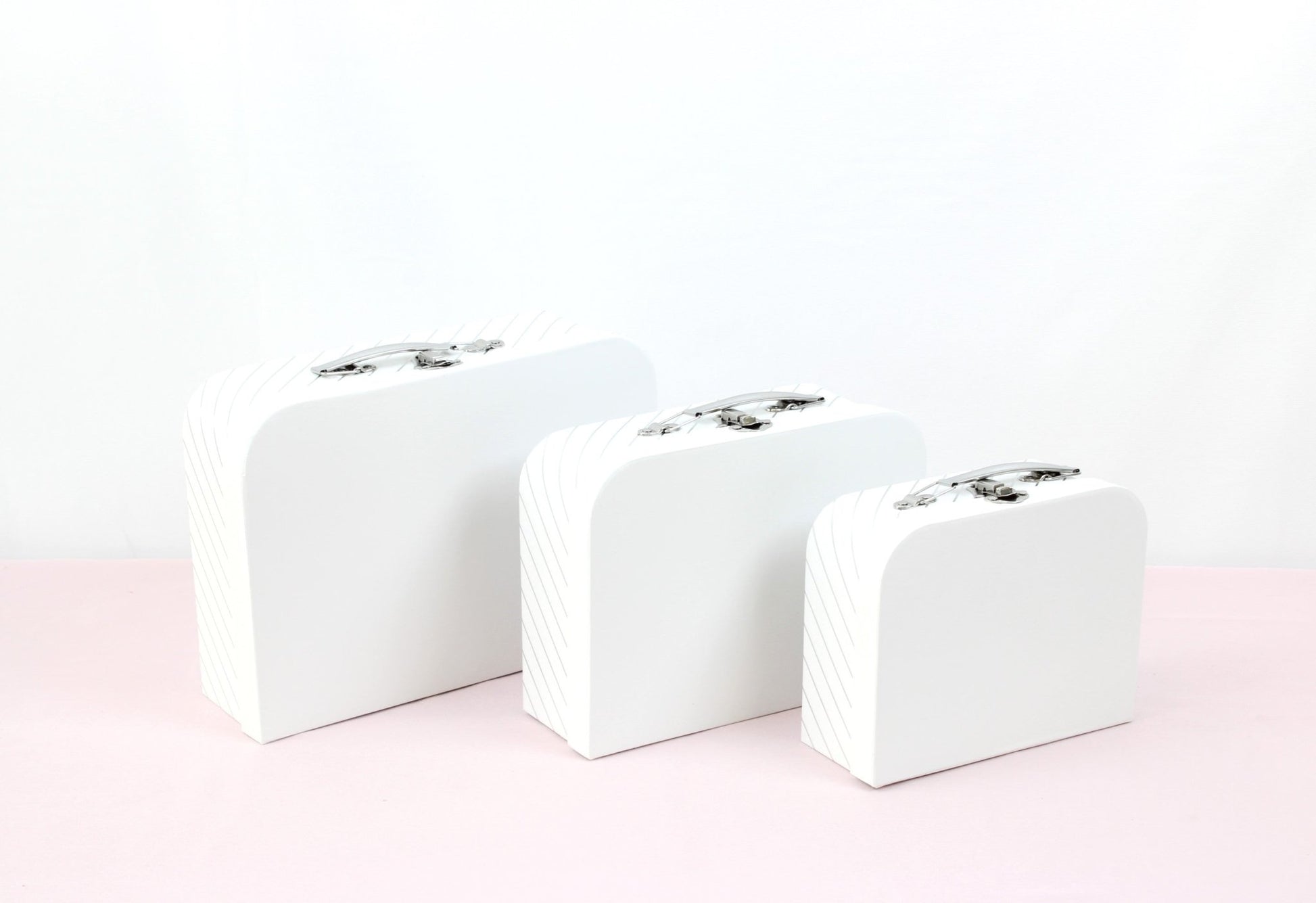 Gold Stripe Suitcase Flower Gift Box - Elegant Supply