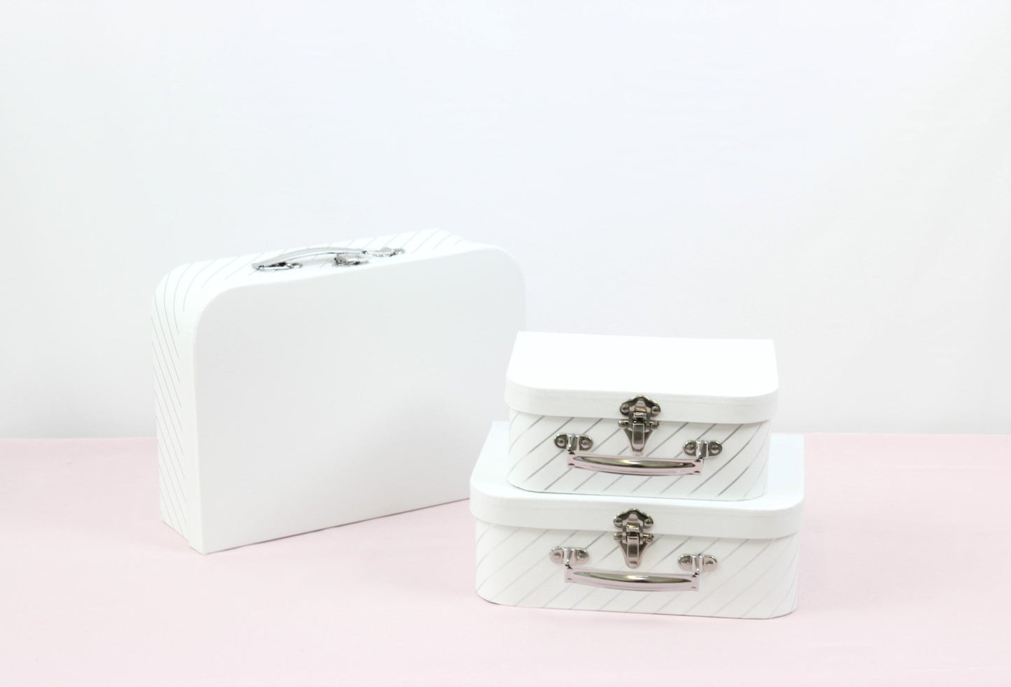 Gold Stripe Suitcase Flower Gift Box - Elegant Supply