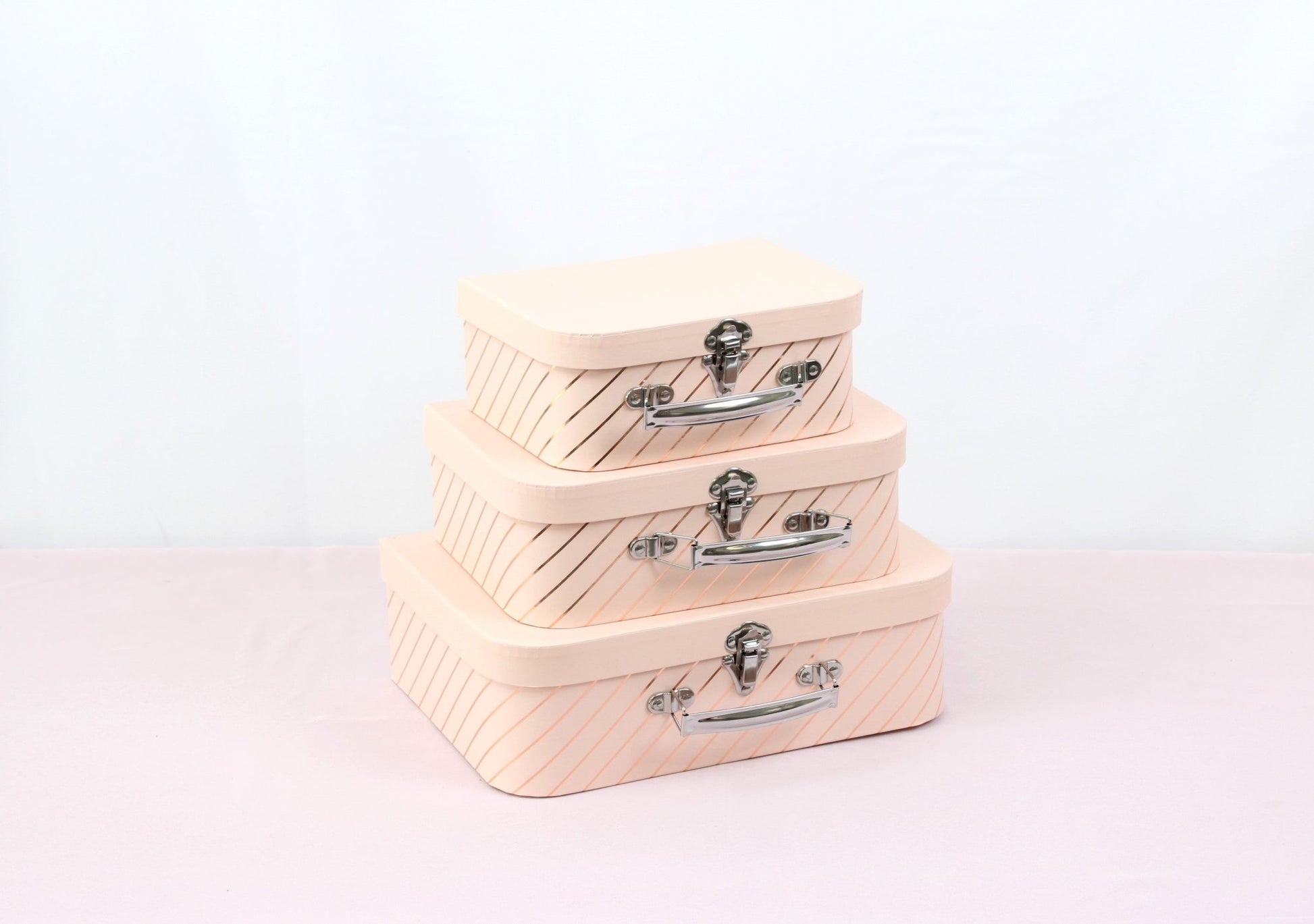 Gold Stripe Suitcase Flower Gift Box - Elegant Supply