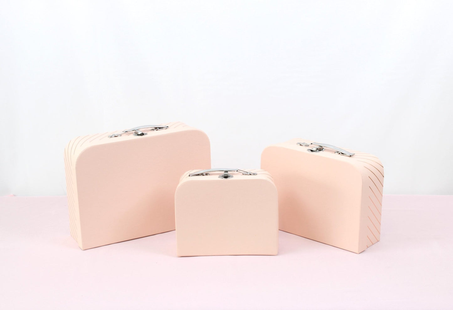 Gold Stripe Suitcase Flower Gift Box - Elegant Supply