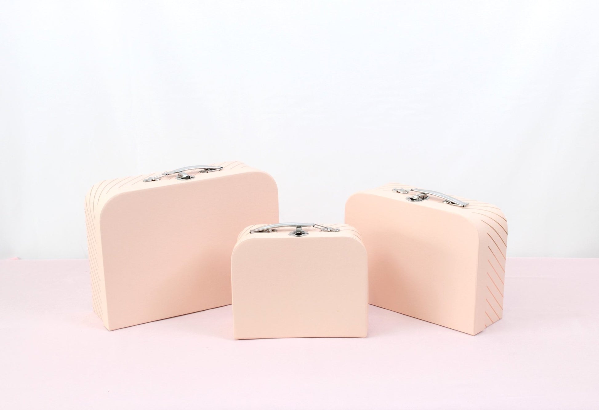 Gold Stripe Suitcase Flower Gift Box - Elegant Supply