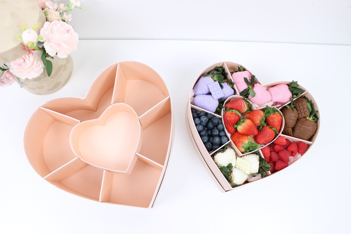 Heart Flower Gift Box with Heart Grid - Elegant Supply