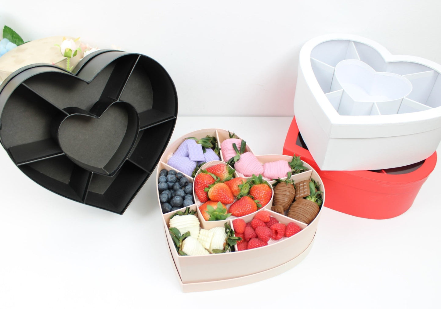 Heart Flower Gift Box with Heart Grid - Elegant Supply