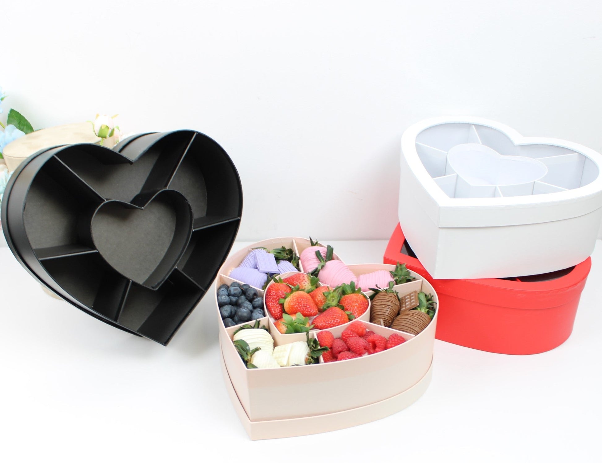 Heart Flower Gift Box with Heart Grid - Elegant Supply