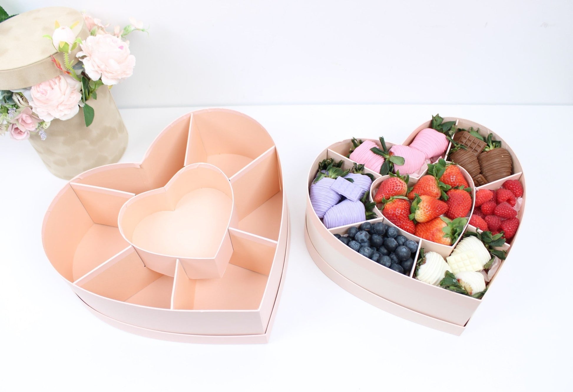 Heart Flower Gift Box with Heart Grid - Elegant Supply