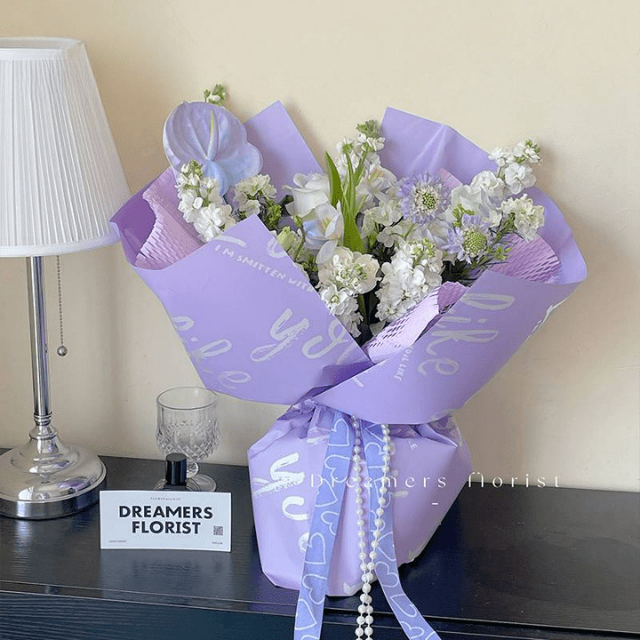 I like you Neon Colors Flower Wrapping Paper (20 sheets/bag) - Elegant Supply