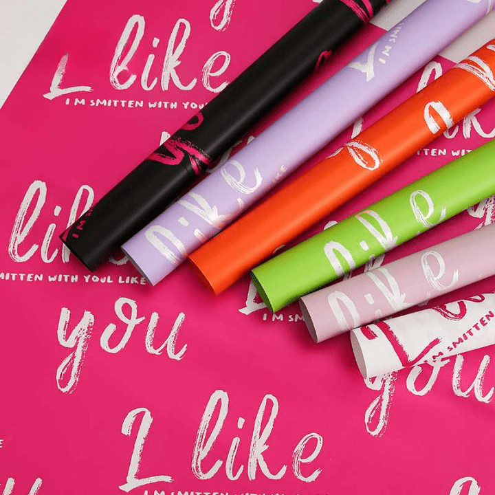 I like you Neon Colors Flower Wrapping Paper (20 sheets/bag) - Elegant Supply