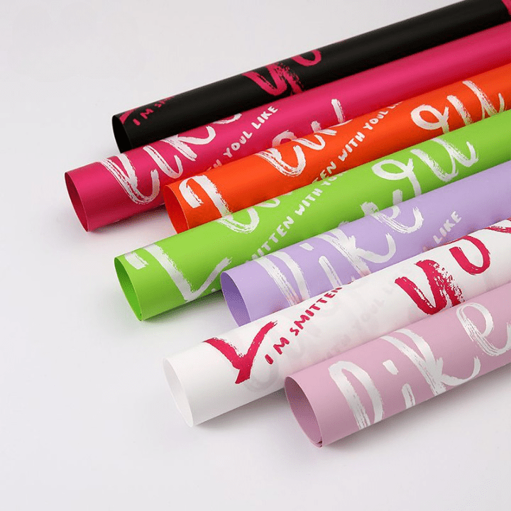 I like you Neon Colors Flower Wrapping Paper (20 sheets/bag) - Elegant Supply
