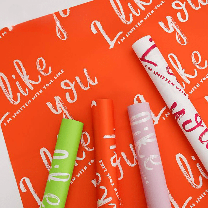 I like you Neon Colors Flower Wrapping Paper (20 sheets/bag) - Elegant Supply