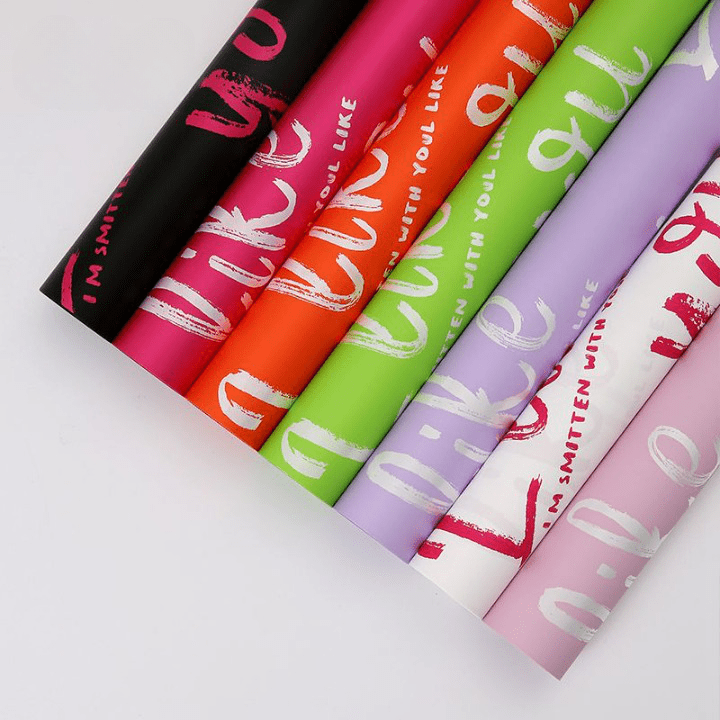 I like you Neon Colors Flower Wrapping Paper (20 sheets/bag) - Elegant Supply