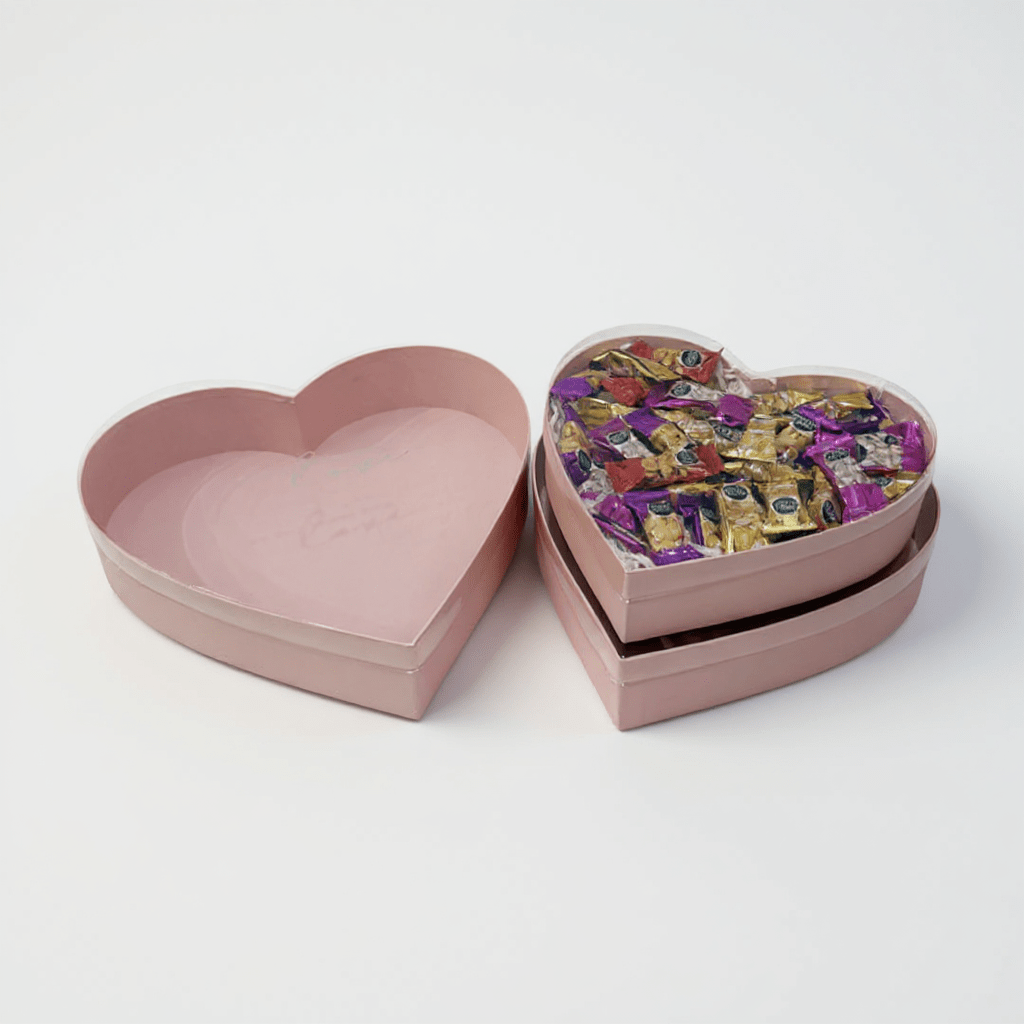 Large “Love Bloom” Heart Flower Gift Box with Clear Lid - Elegant Supply