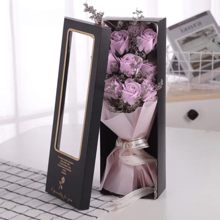 Large Rigid Rectangle Flower Gift Box with Clear Window for Bouquet - Elegant Supply