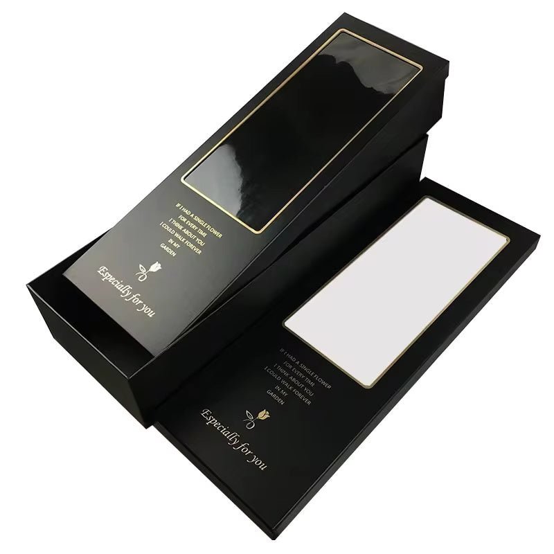 Large Rigid Rectangle Flower Gift Box with Clear Window for Bouquet - Elegant Supply