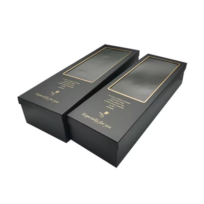 Large Rigid Rectangle Flower Gift Box with Clear Window for Bouquet - Elegant Supply