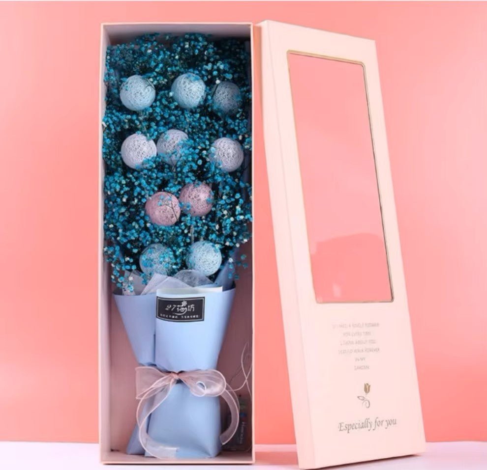 Large Rigid Rectangle Flower Gift Box with Clear Window for Bouquet - Elegant Supply