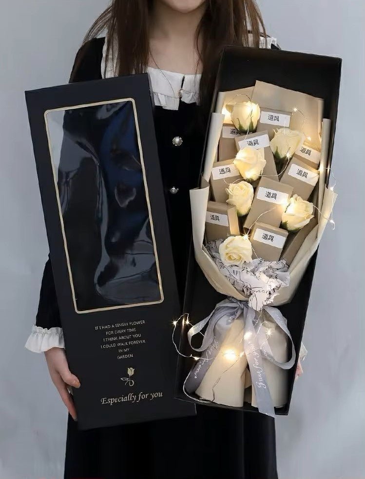 Large Rigid Rectangle Flower Gift Box with Clear Window for Bouquet - Elegant Supply