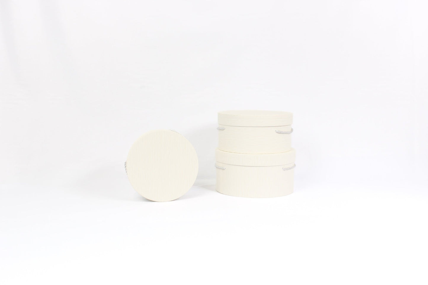 Line Textures Round Box with Handle - Elegant Supply