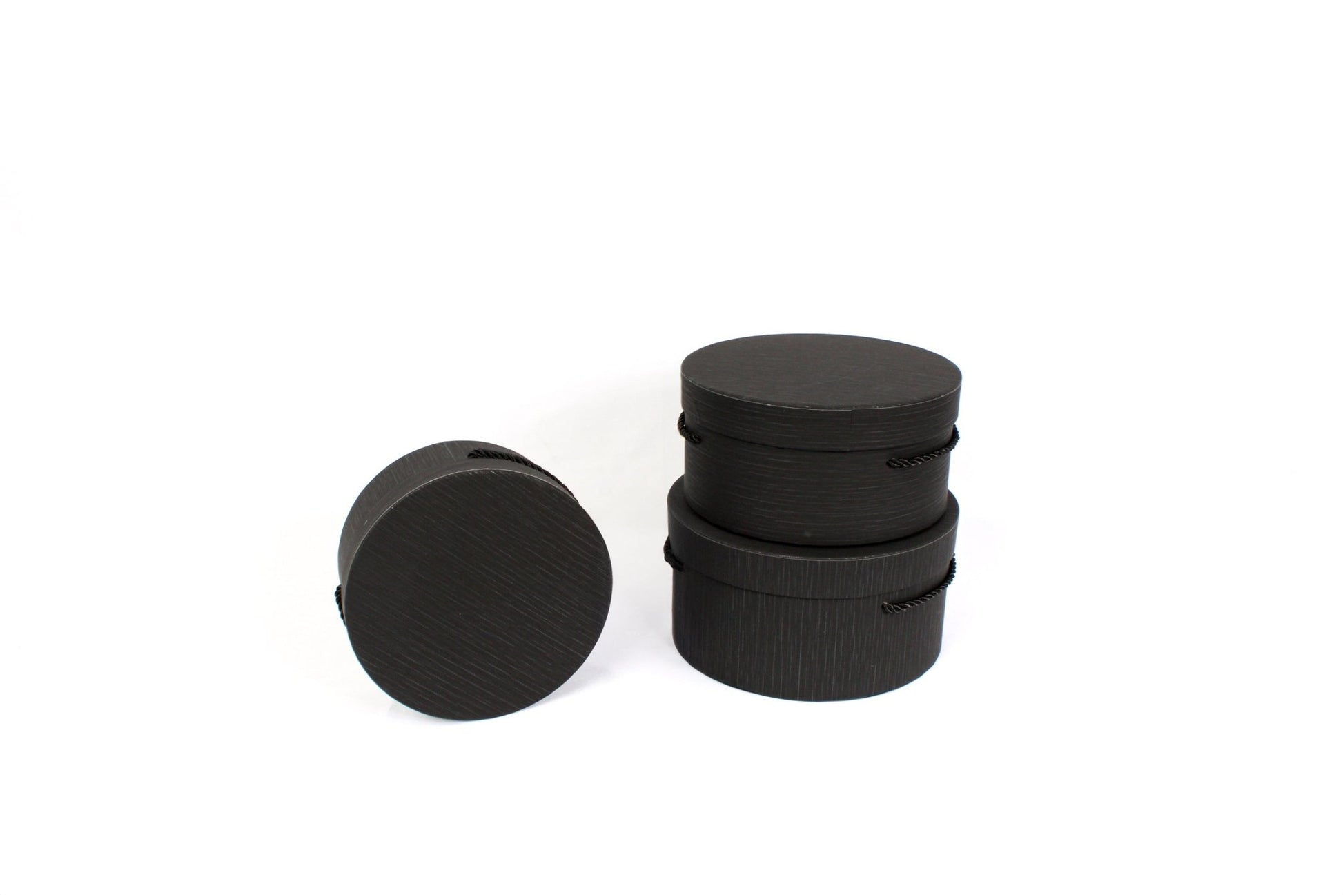 Line Textures Round Box with Handle - Elegant Supply