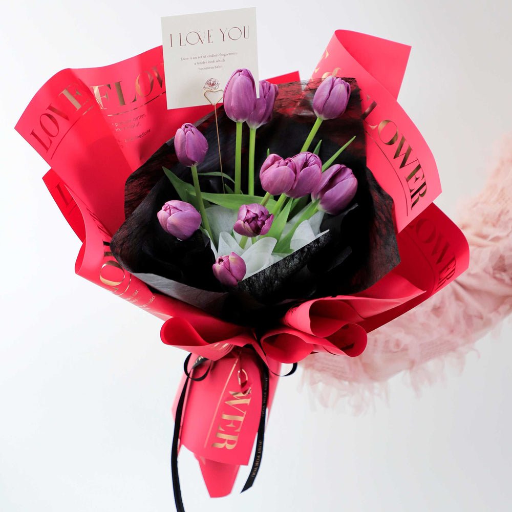 Love and Flower Gold Foil Waterproof Flower Wrapping Paper (10 sheets/bag) - Elegant Supply