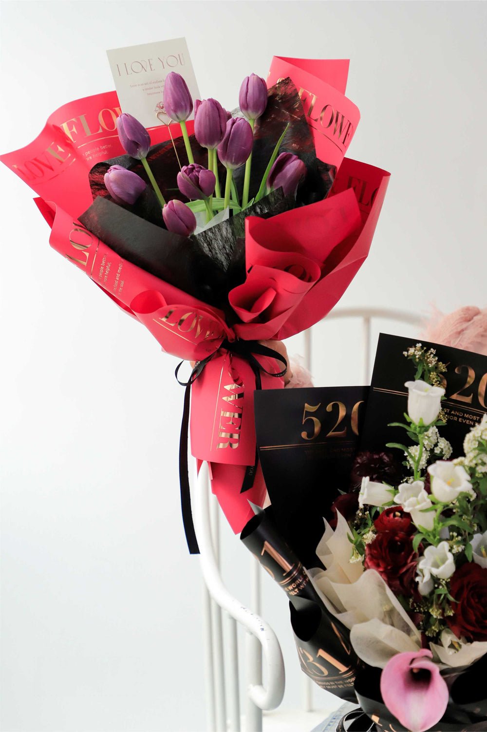 Love and Flower Gold Foil Waterproof Flower Wrapping Paper (10 sheets/bag) - Elegant Supply