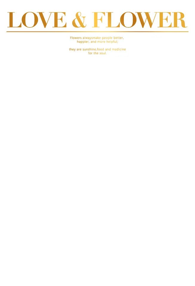 Love and Flower Gold Foil Waterproof Flower Wrapping Paper (10 sheets/bag) - Elegant Supply