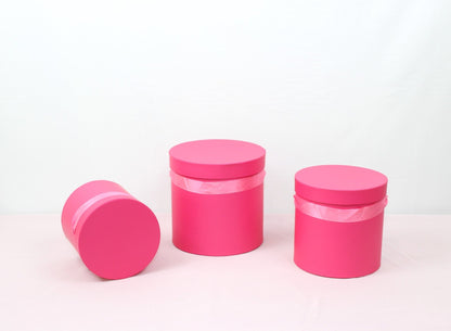 Macaroon Color Round Flower Hat Box with Lid - Elegant Supply