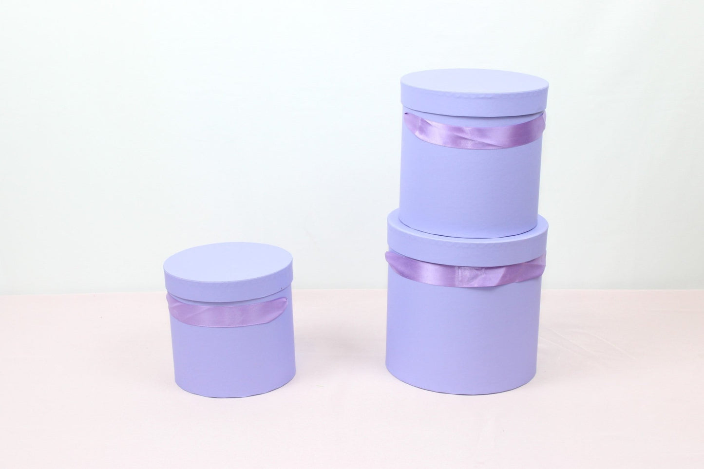 Macaroon Color Round Flower Hat Box with Lid - Elegant Supply
