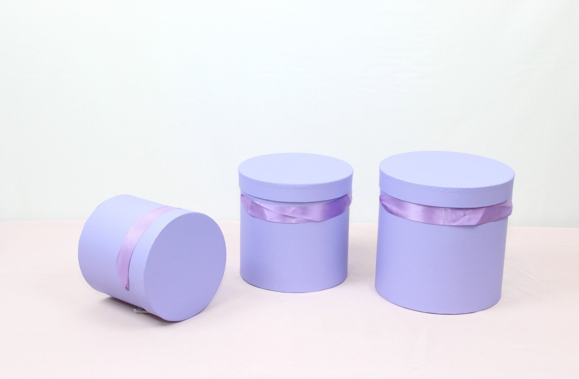 Macaroon Color Round Flower Hat Box with Lid - Elegant Supply