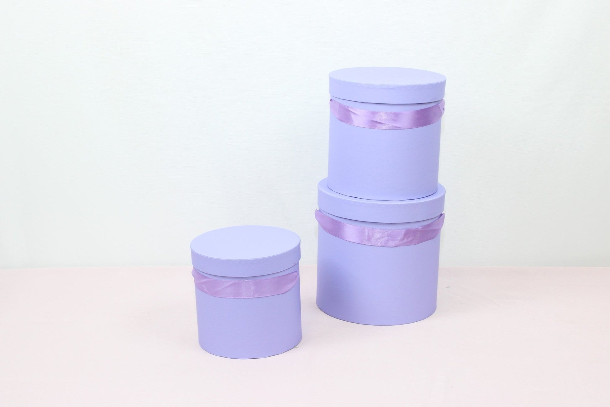 Macaroon Color Round Flower Hat Box with Lid - Elegant Supply