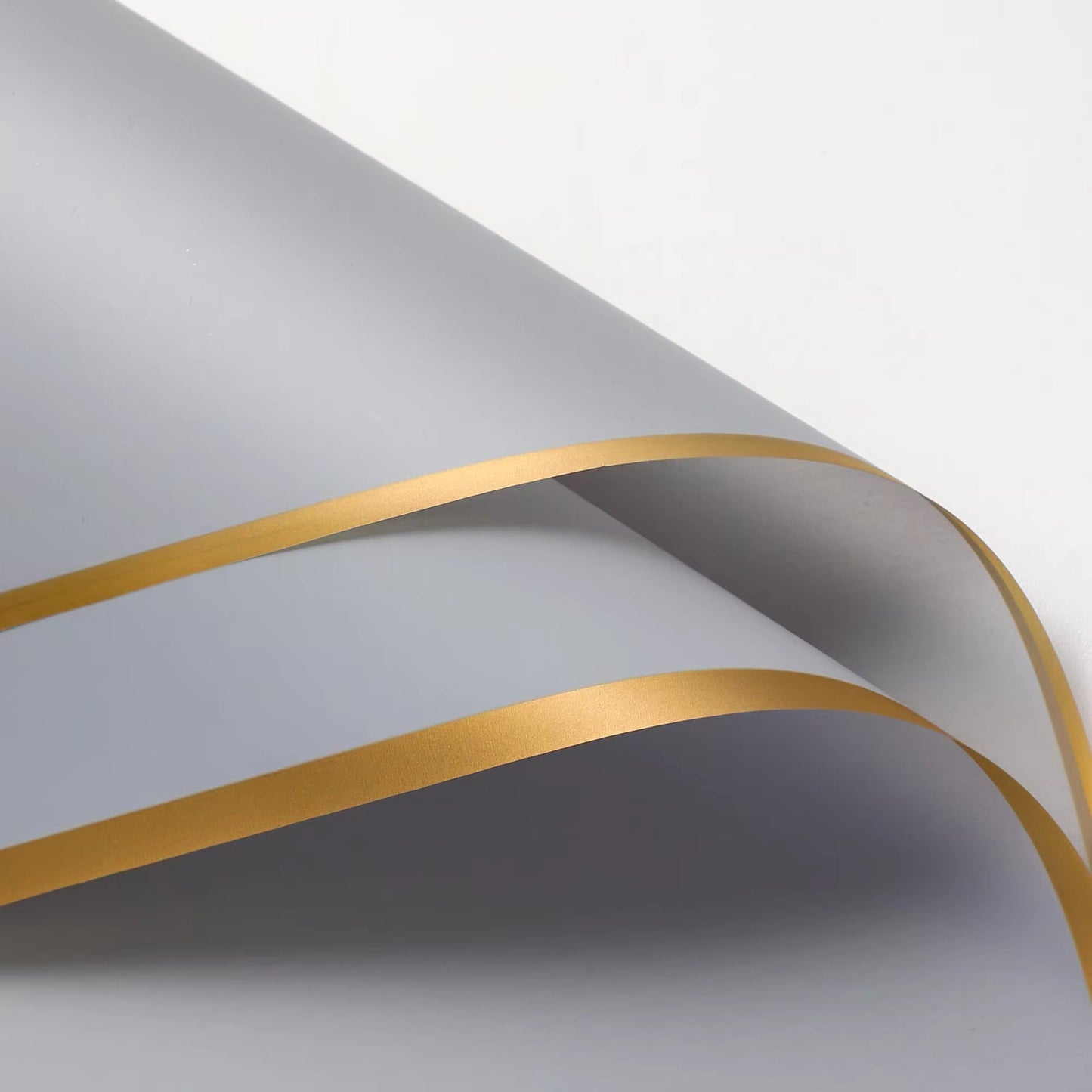 Matte Gold Line Flower Wrapping Paper (20pcs/bag) - Elegant Supply