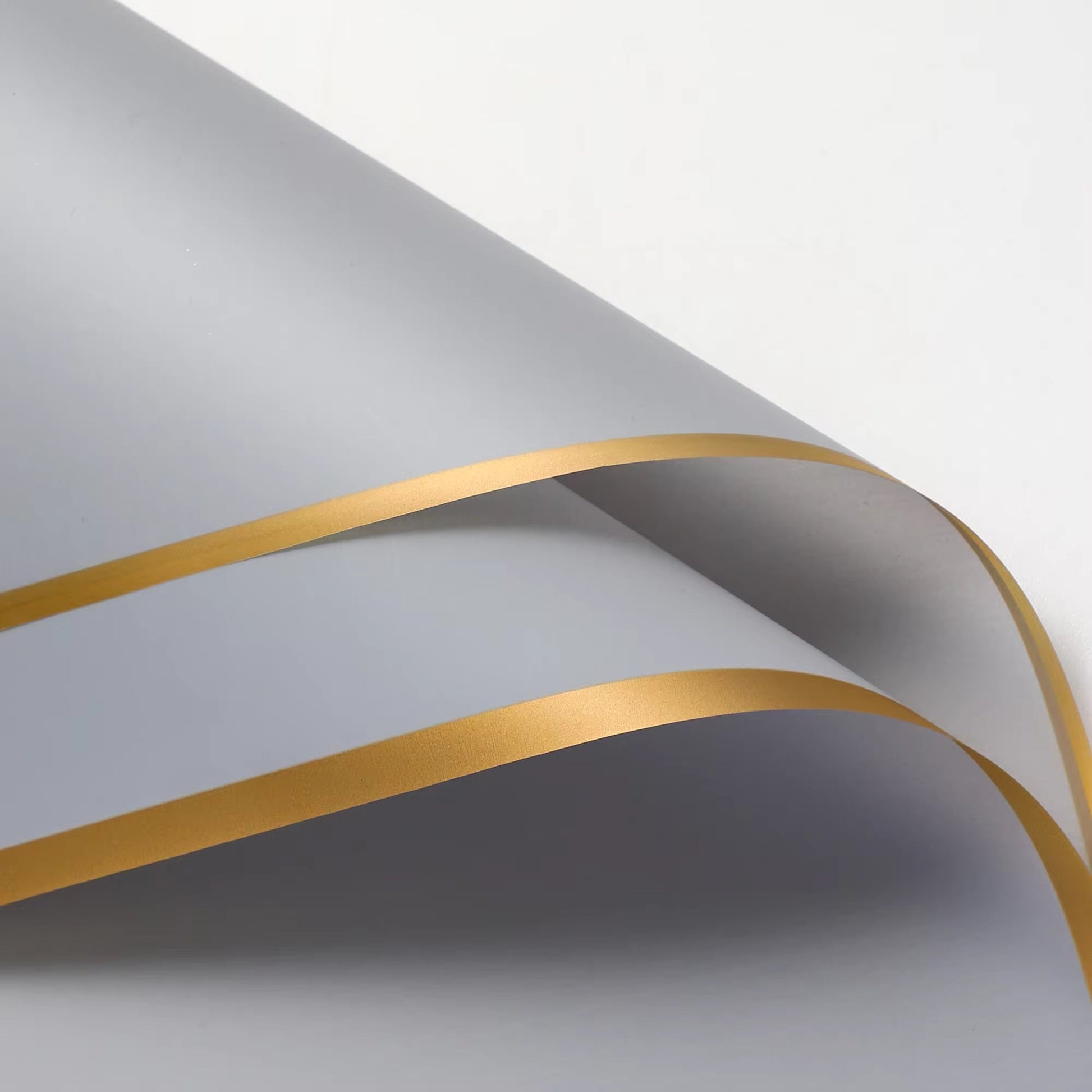 Matte Gold Line Flower Wrapping Paper (20pcs/bag) - Elegant Supply