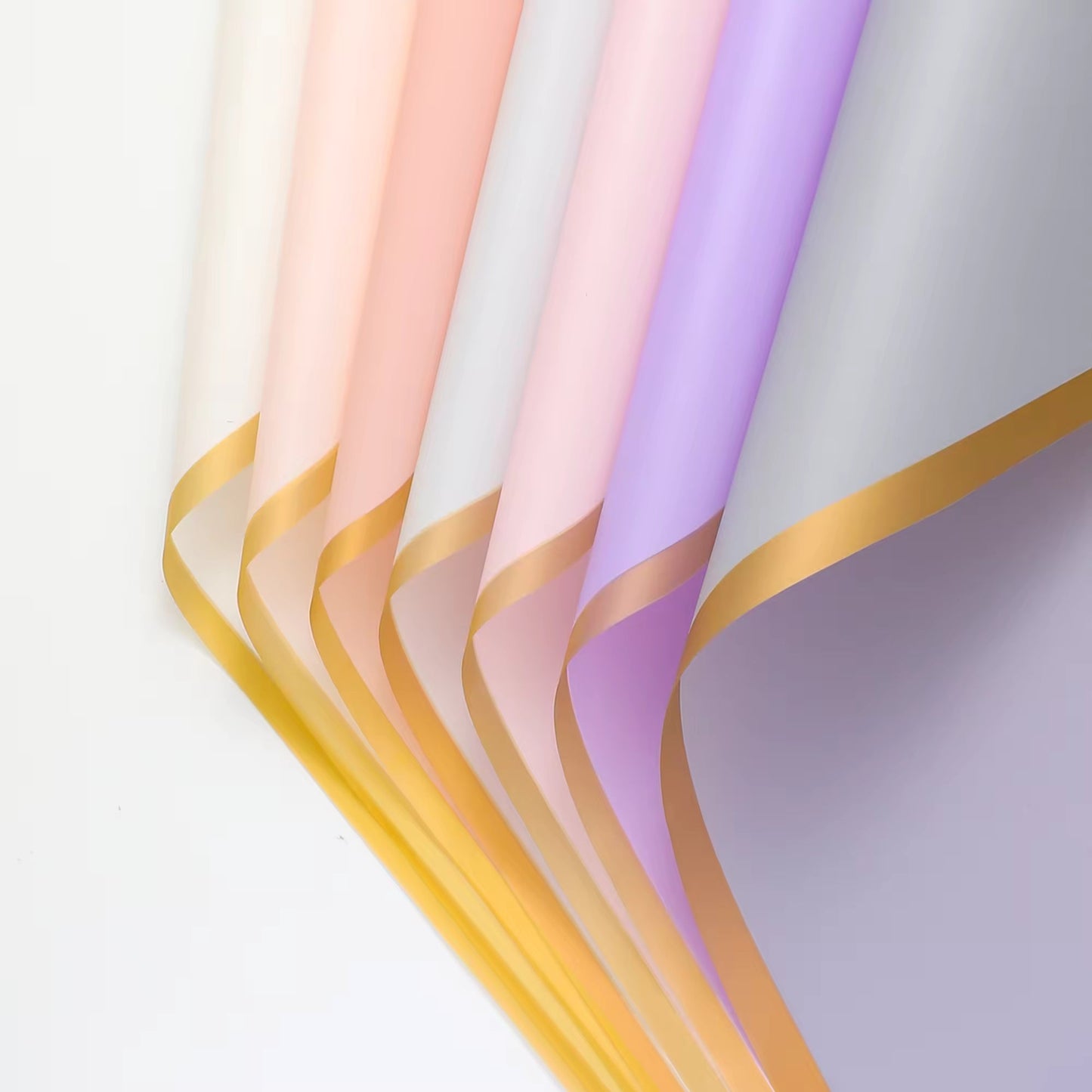 Matte Gold Line Flower Wrapping Paper (20pcs/bag) - Elegant Supply