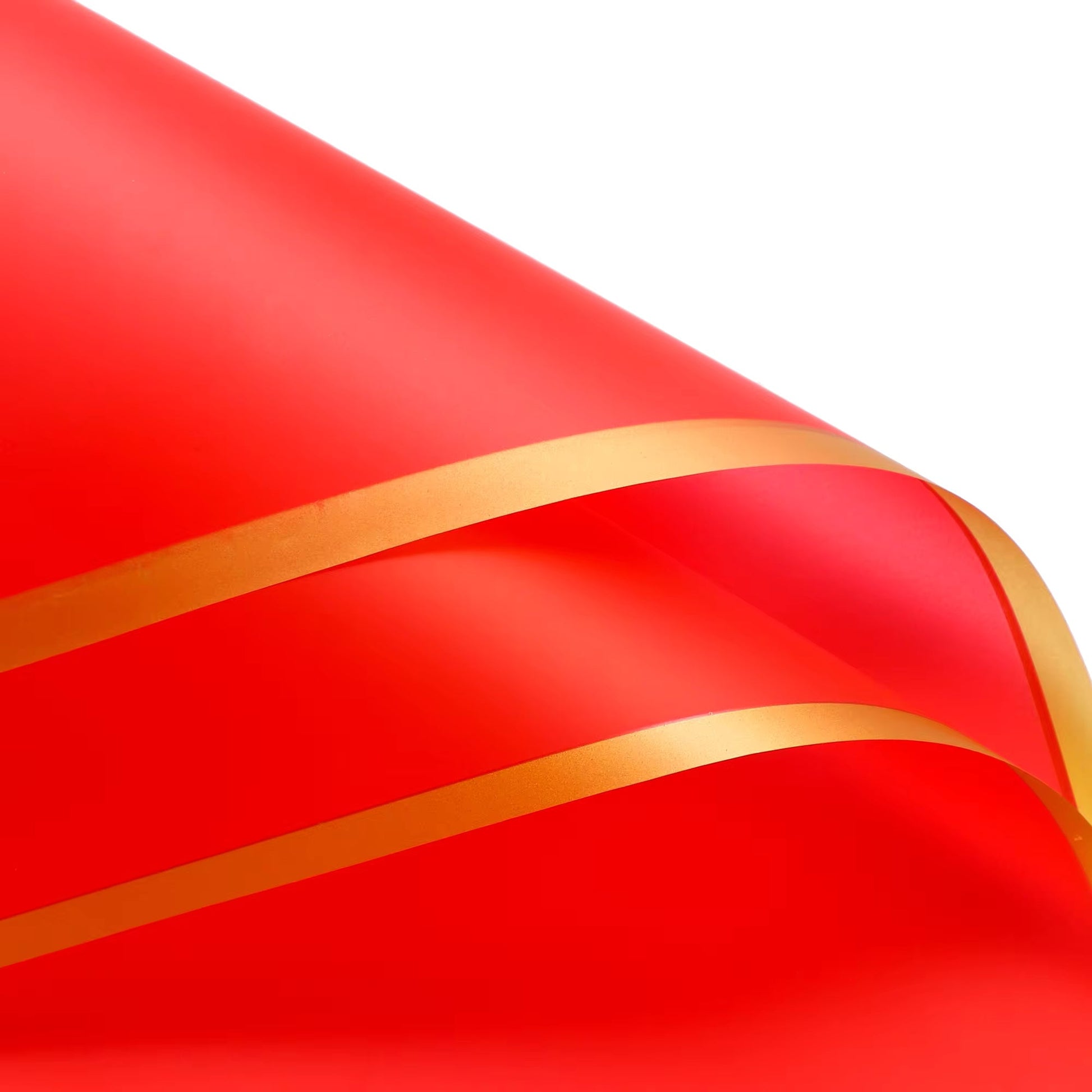 Matte Gold Line Flower Wrapping Paper (20pcs/bag) - Elegant Supply