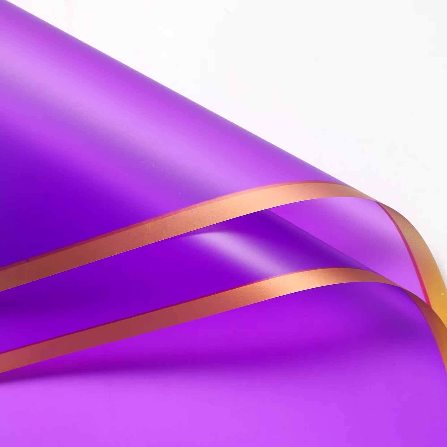 Matte Gold Line Flower Wrapping Paper (20pcs/bag) - Elegant Supply