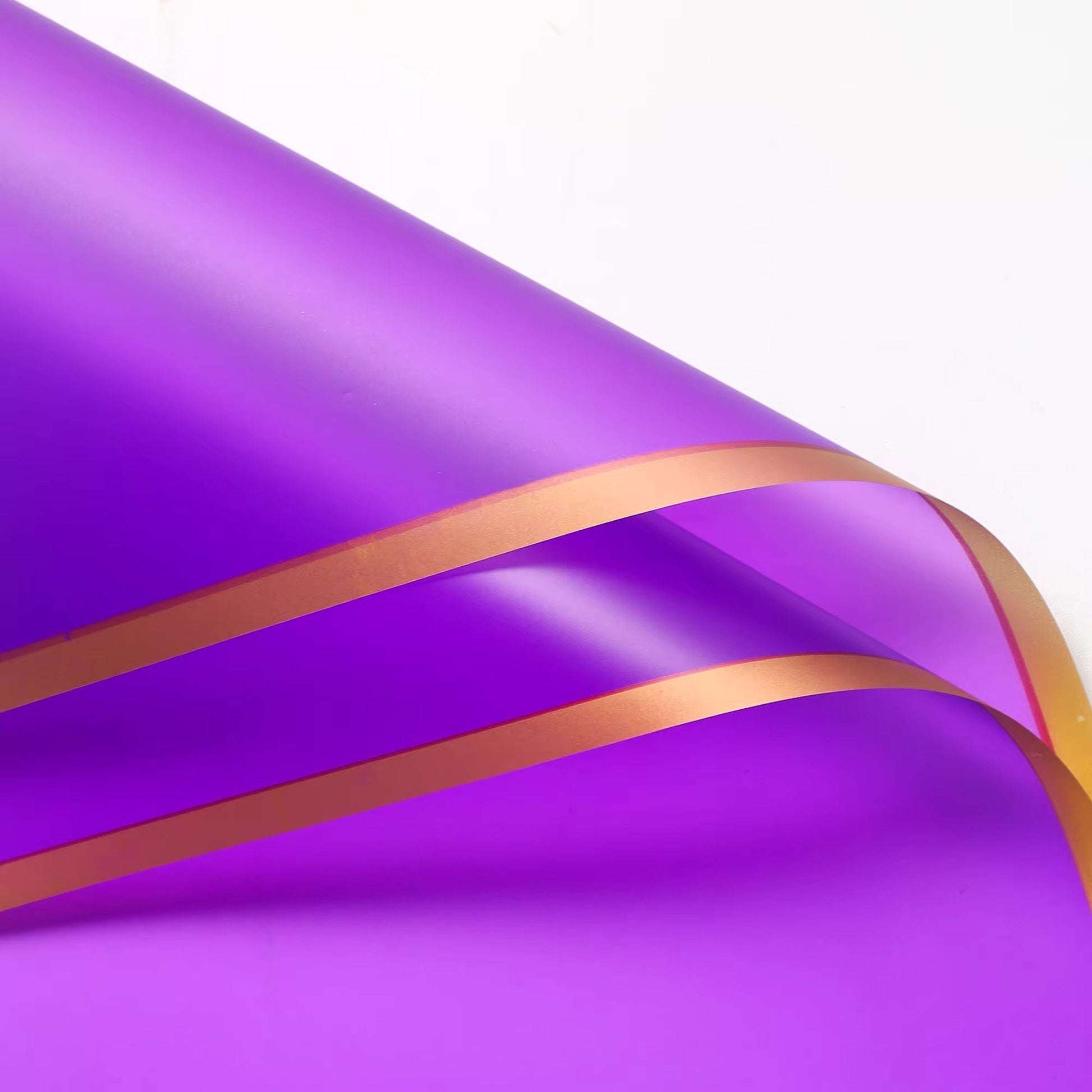 Matte Gold Line Flower Wrapping Paper (20pcs/bag) - Elegant Supply