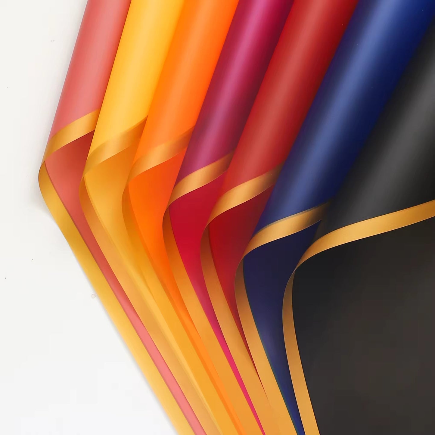 Matte Gold Line Flower Wrapping Paper (20pcs/bag) - Elegant Supply