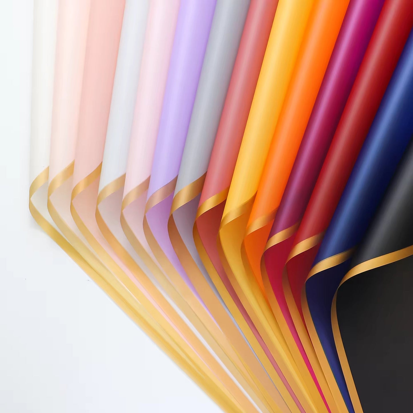 Matte Gold Line Flower Wrapping Paper (20pcs/bag) - Elegant Supply