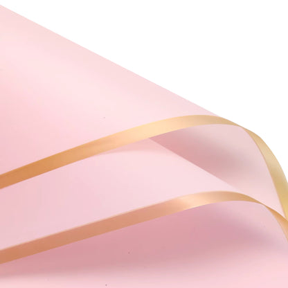 Matte Gold Line Flower Wrapping Paper (20pcs/bag) - Elegant Supply