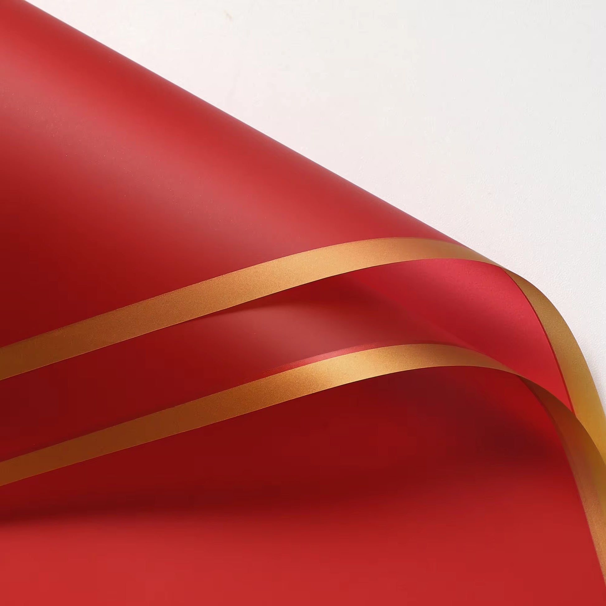 Matte Gold Line Flower Wrapping Paper (20pcs/bag) - Elegant Supply