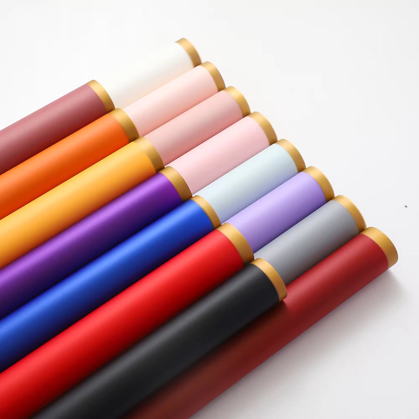 Matte Gold Line Flower Wrapping Paper (20pcs/bag) - Elegant Supply