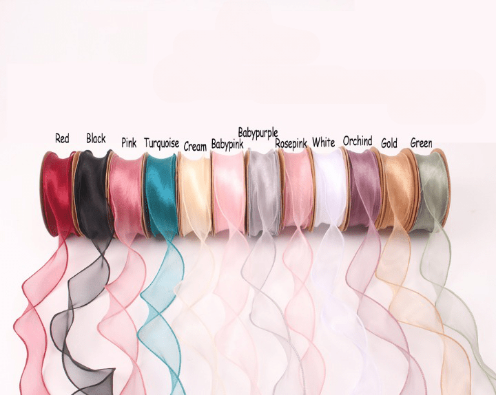 Mesh Silk Ribbon Roll For Flower Bouquet & Gift Wrapping - Elegant Supply